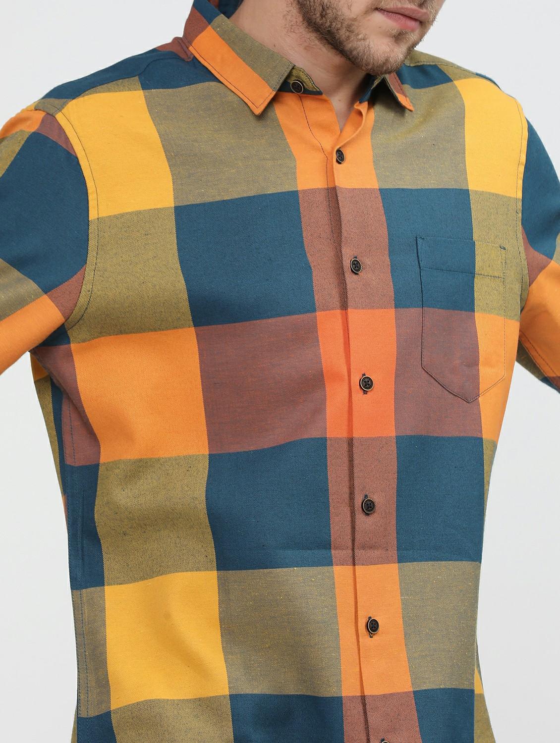 men collared checks casual shirt - 21487599 - Zoom Image - 5