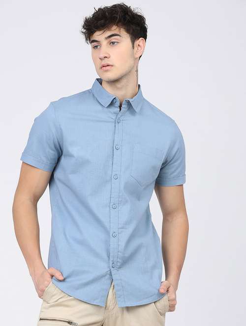men collared short sleeves casual shirt - 21487739 - Very Small Image - 1