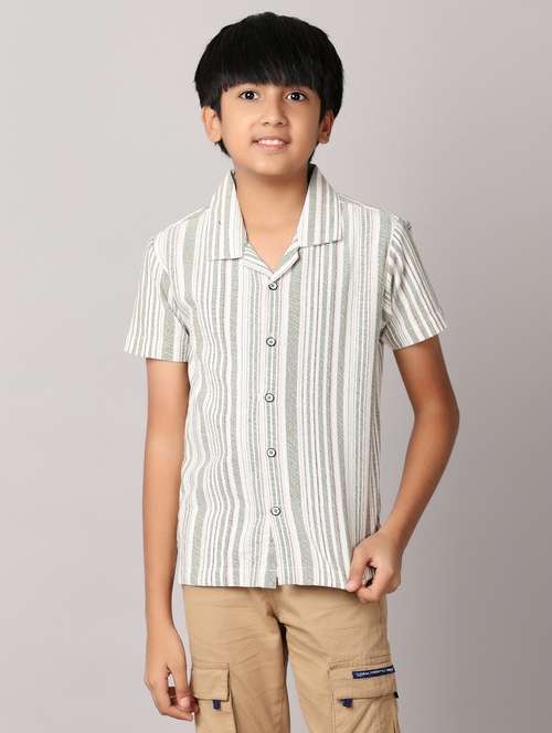 boys white cotton shirt - 21491221 - Very Small Image - 1