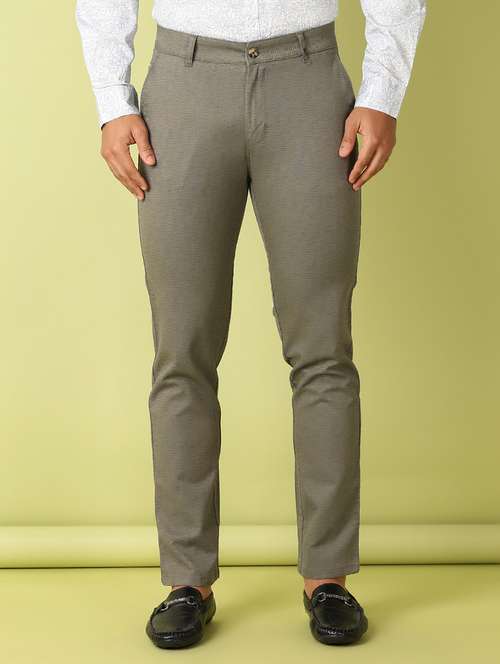 men printed flat front slim fit trouser - 21493513 - Very Small Image - 1