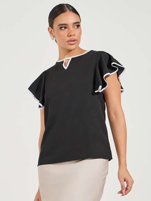 women black polyester regular top - 21494405 - Very Small Image - 1
