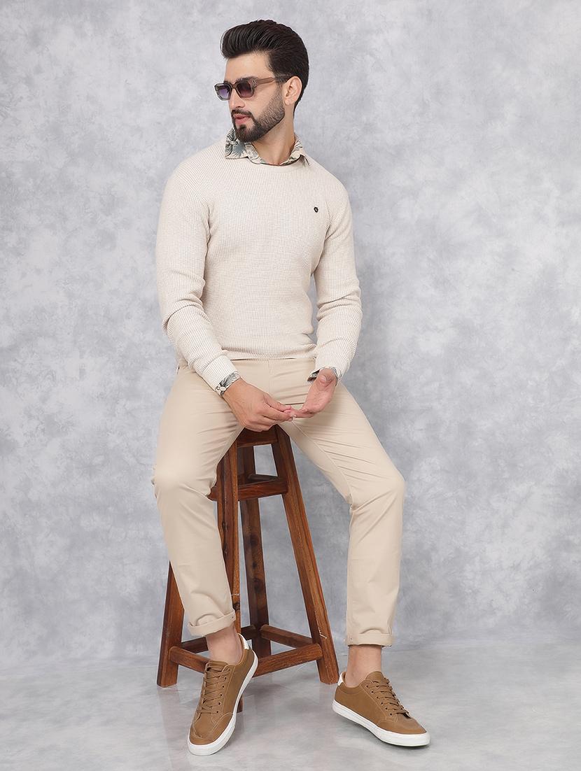 men cream self design cotton pullover - 21495840 - Zoom Image - 5