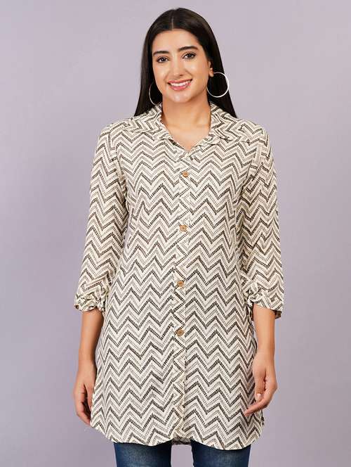 women off white viscose straight kurta - 21499860 - Very Small Image - 1