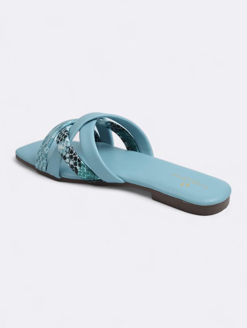 blue synthetic slip on sandals - 21500402 - Zoom Image - 3