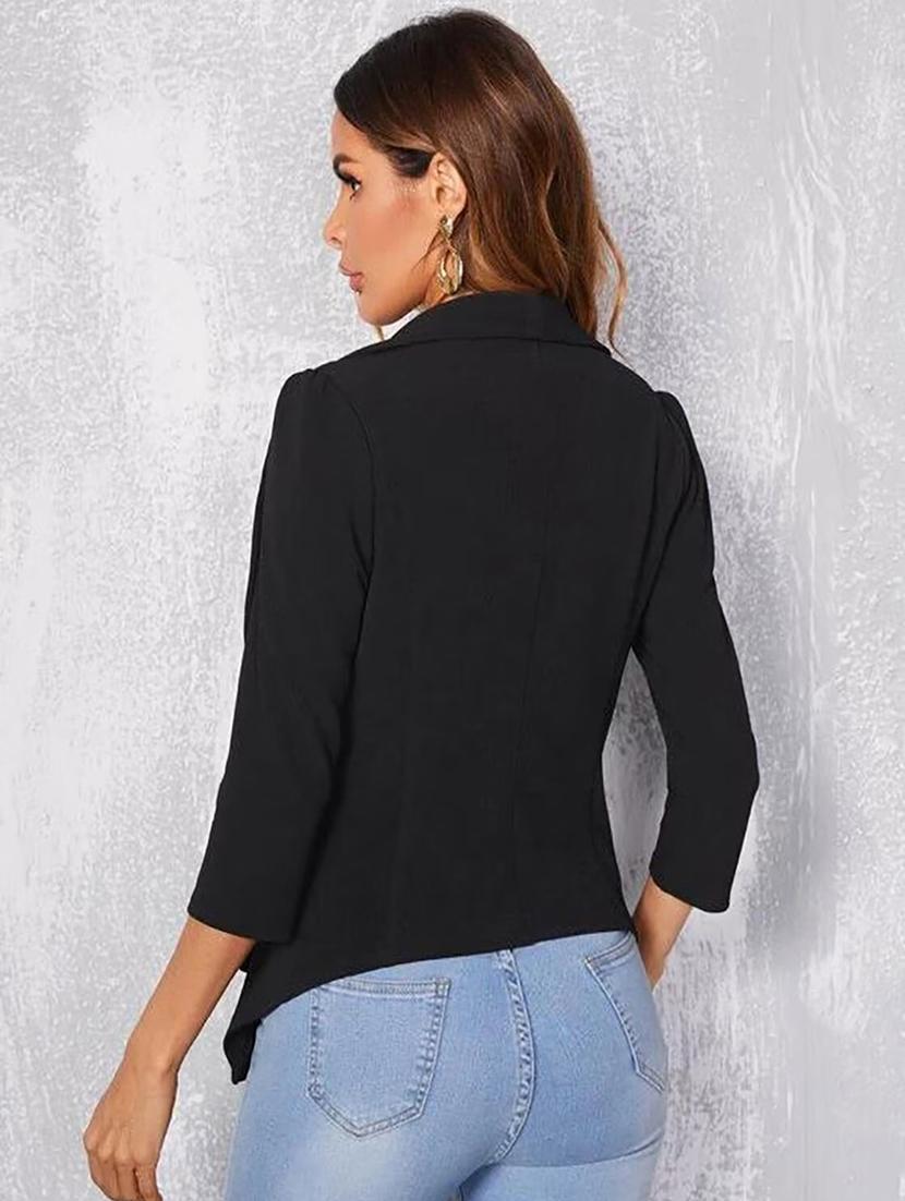 black solid formal blazer - 21501178 - Standard Image - 3