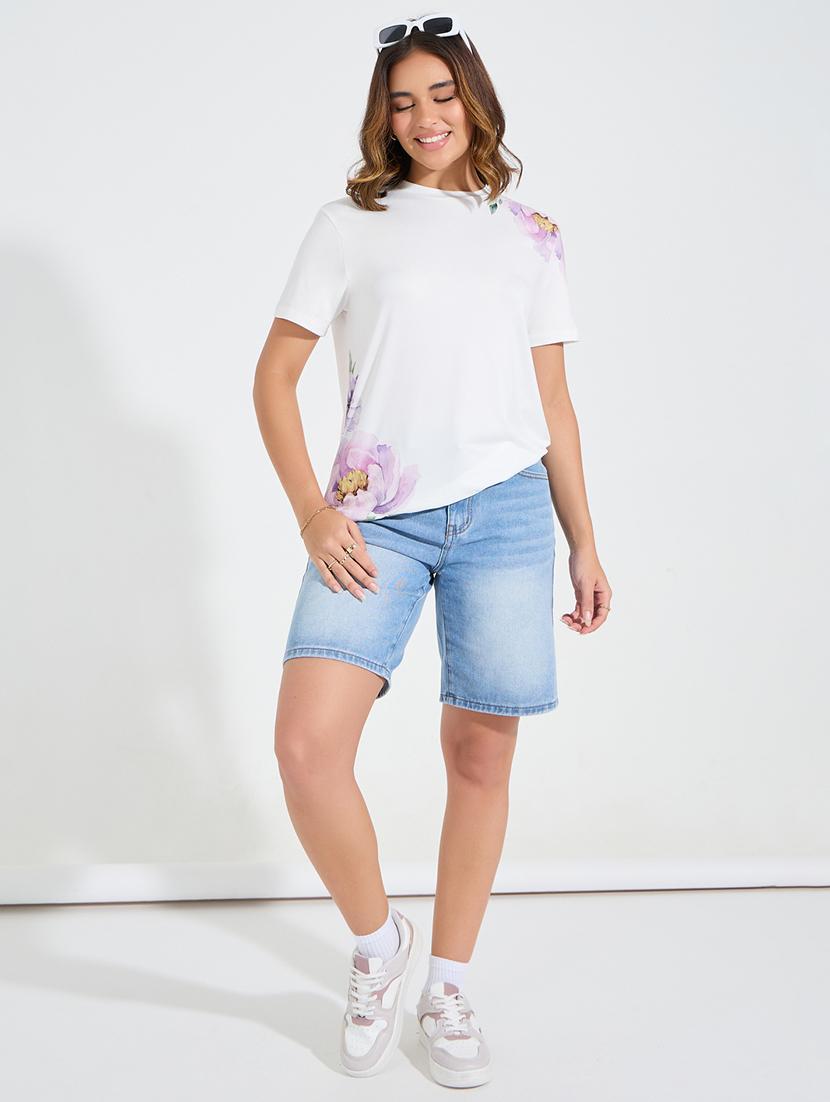 women white polyester regular t-shirt - 21503948 - Zoom Image - 3