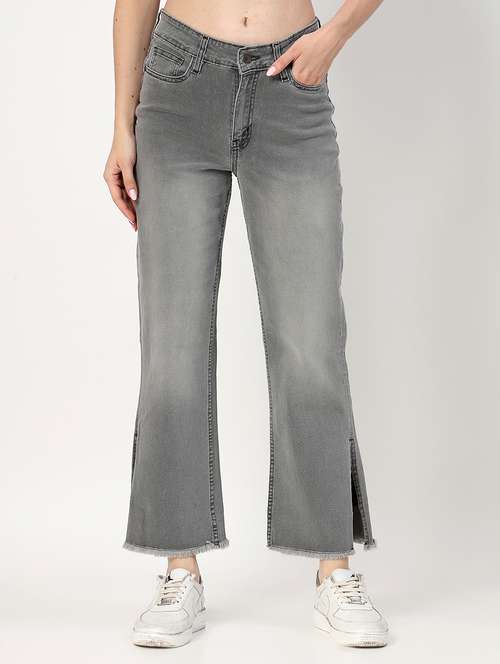 women grey solid bootcut jeans - 21504381 - Very Small Image - 1