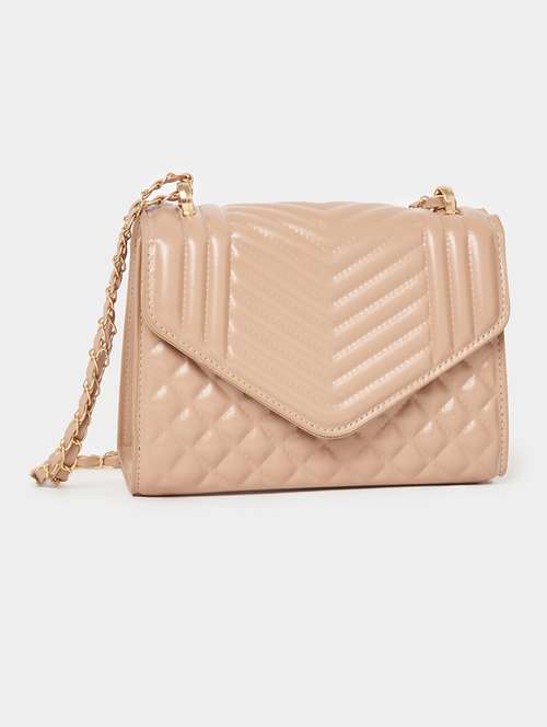 women beige solid sling bag - 21506016 - Very Small Image - 1