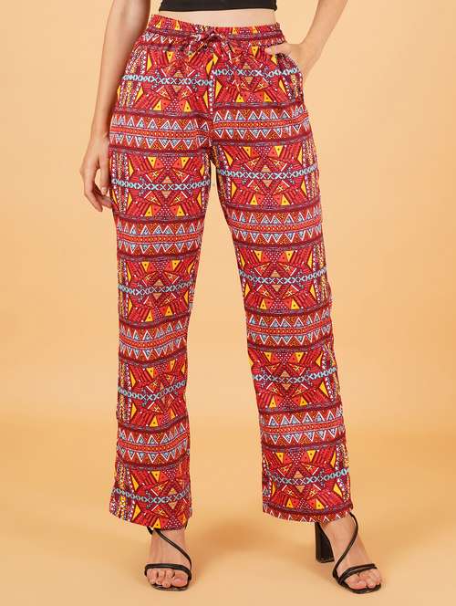 women maroon polyester palazzo - 21508288 - Very Small Image - 1