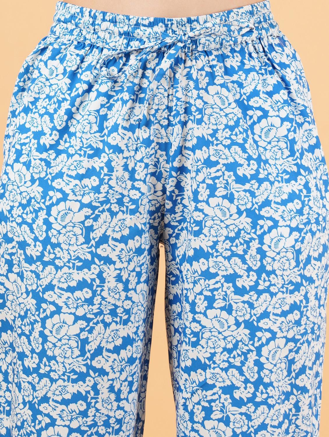 women blue polyester palazzo - 21508292 - Standard Image - 4