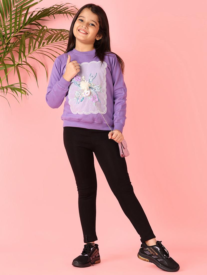 girls front print long sleeve sweatshirt - 21509468 - Standard Image - 4