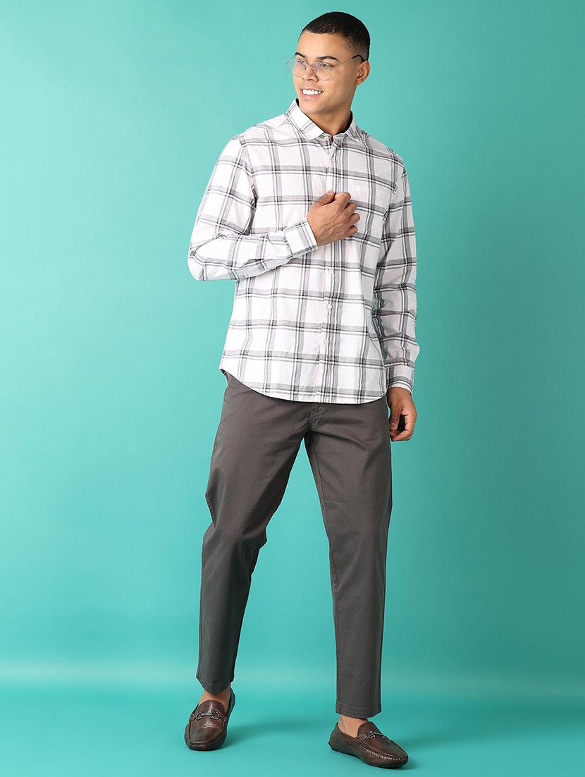 men collared checks casual shirt - 21509472 - Standard Image - 4