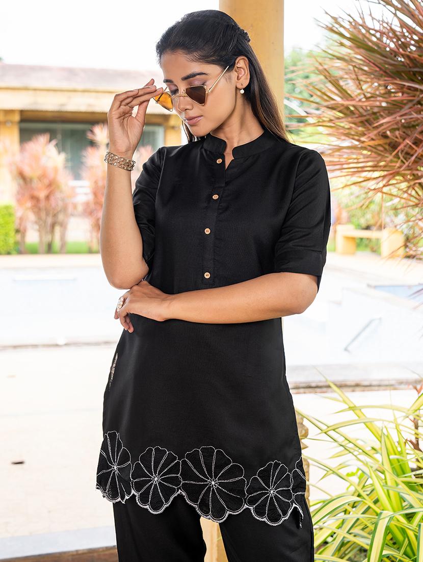 women mandarin neck embroidered co-ord set - 21513367 - Zoom Image - 5
