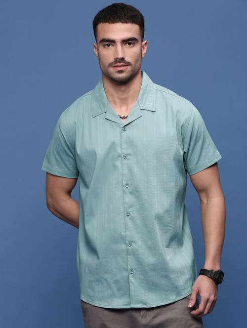 men collared solid casual shirt - 21514713 - Very Small Image - 1