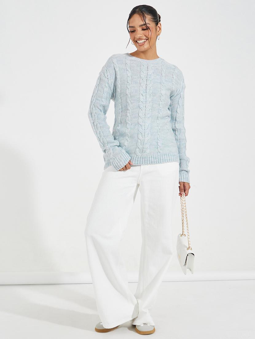 women light blue self-designed pullover - 21518889 - Zoom Image - 2
