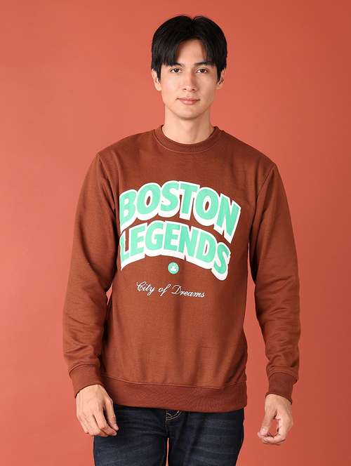 men front print round neck sweatshirt - 21519751 - Very Small Image - 1