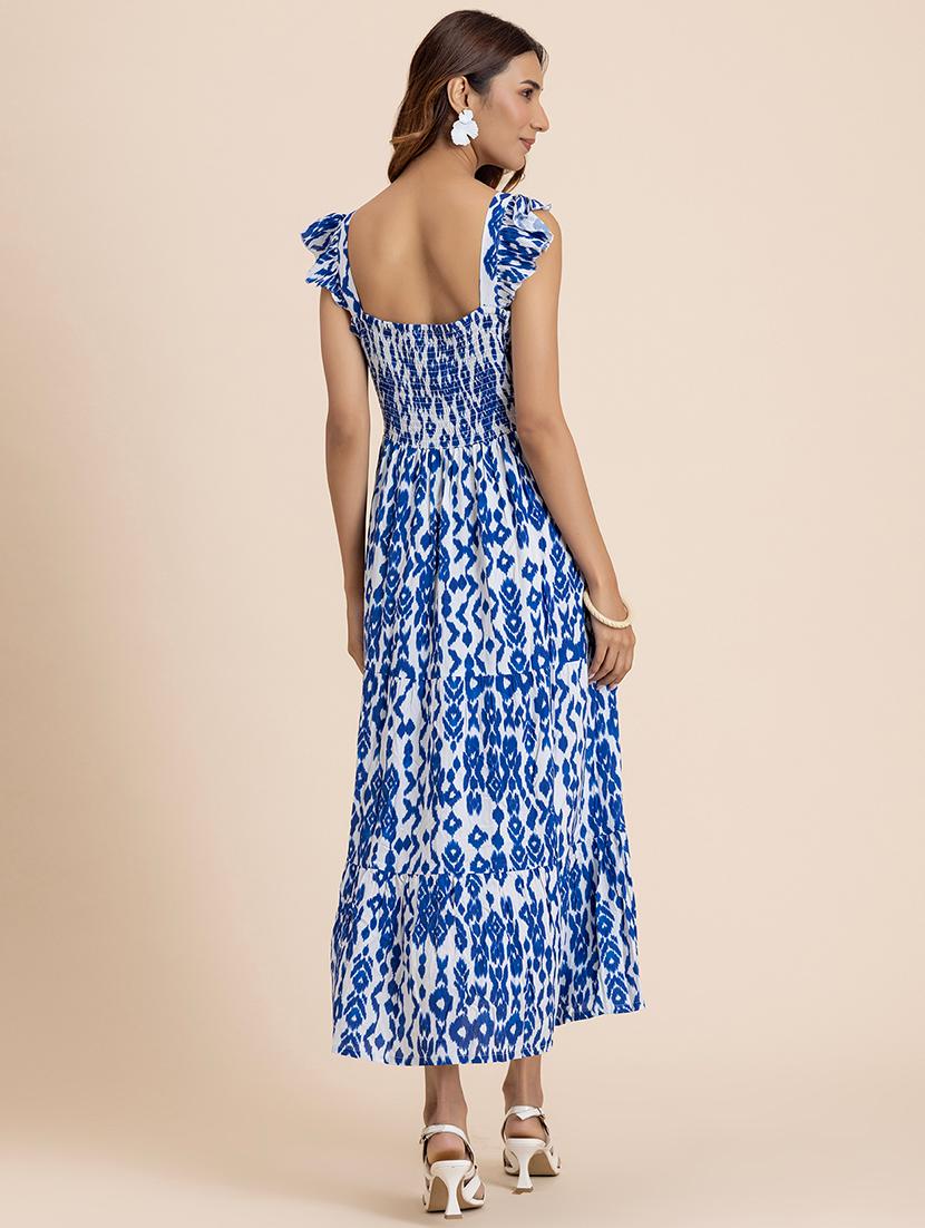 women ikat printed sleeveless tiered dress - 21521983 - Zoom Image - 4