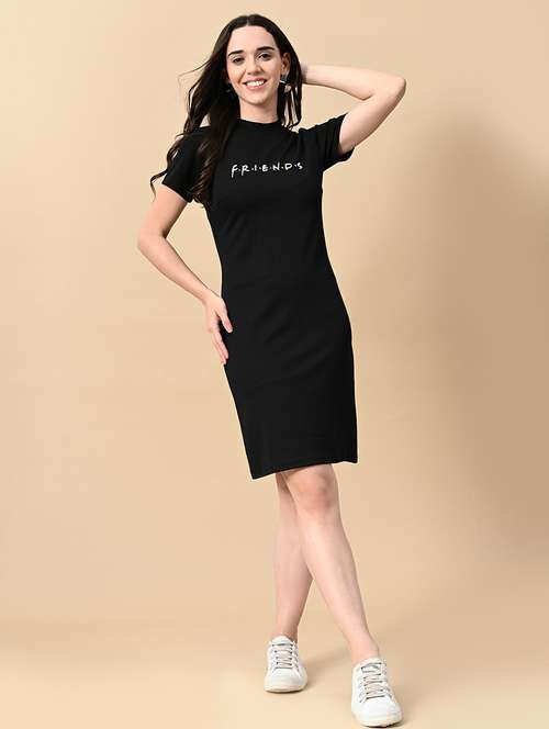 women chest printed round neck bodycon dress - 21523873 - Very Small Image - 1