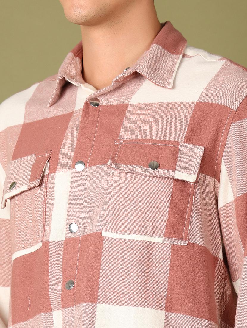 men checks long sleeves casual shirts - 21524077 - Standard Image - 5
