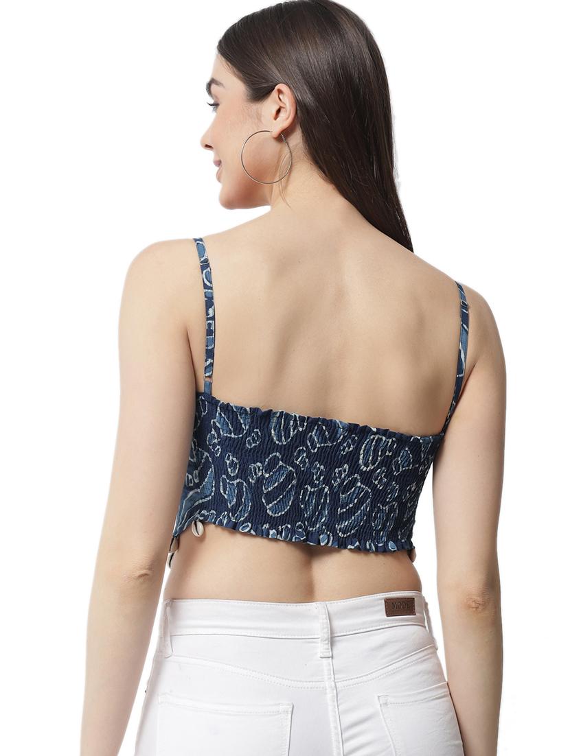 women printed sleeveless crop top - 21525069 - Zoom Image - 4