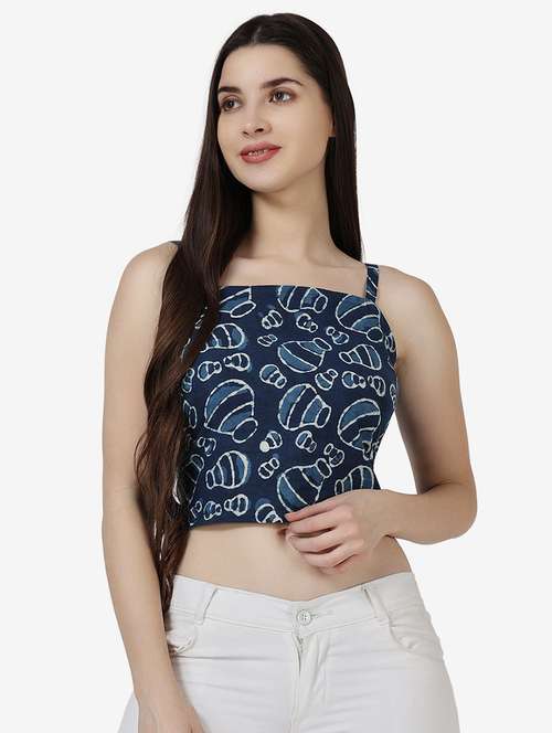 women printed sleeveless crop top - 21525073 - Very Small Image - 1