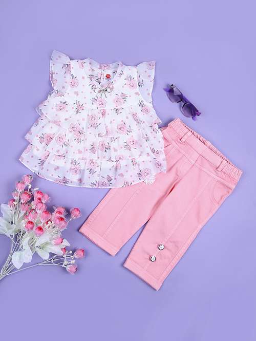 kids printed cotton twin set - 21527463 - Very Small Image - 1