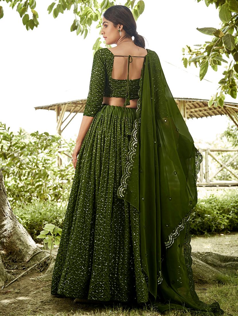 women green flared lehenga - 21527996 - Zoom Image - 2