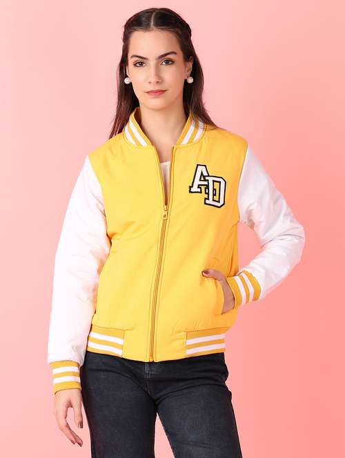 women color block long sleeve varsity jacket - 21528386 - Very Small Image - 1