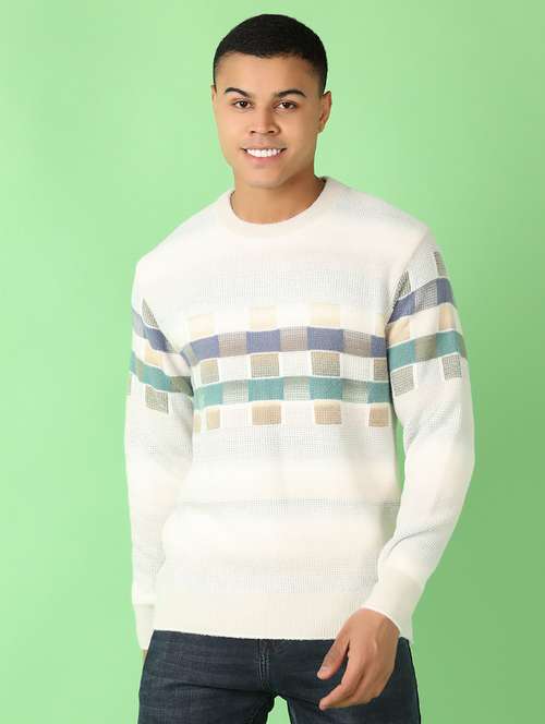 men long sleeves self design pullover - 21528778 - Very Small Image - 1