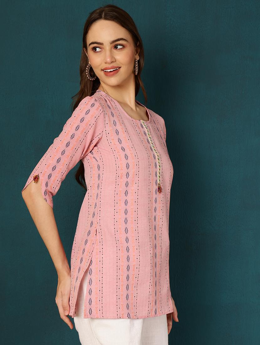 women three quarter sleeve straight kurti - 21529500 - Zoom Image - 2