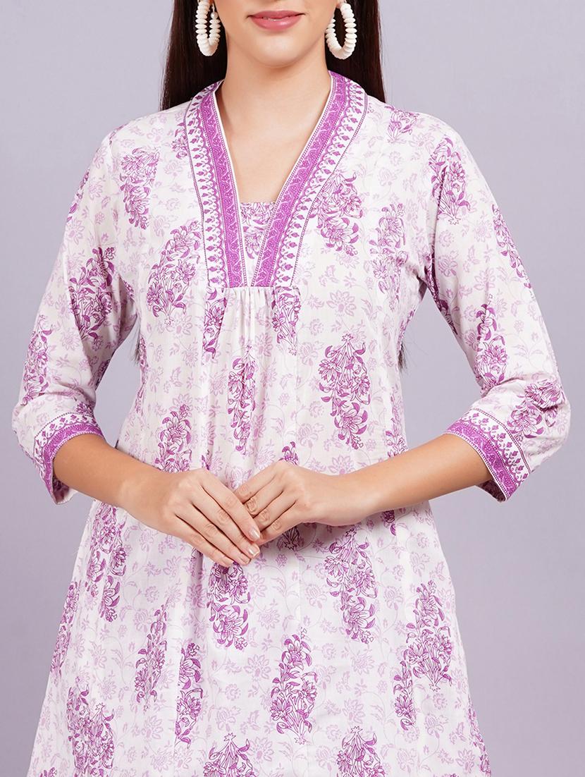 women floral three quarter sleeve suit set - 21530008 - Standard Image - 4