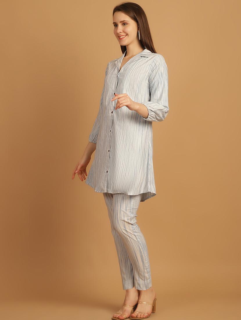 women blue self-designed co-ord set - 21531126 - Zoom Image - 2