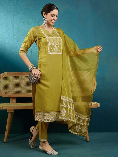 women kurta pant set with dupatta  - 21531246 - Very Small Image - 1