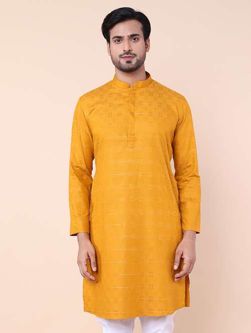 men self design mandarin neck kurta  - 21532230 - Very Small Image - 1