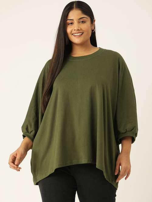 women round neck solid regular top - 21532971 - Very Small Image - 1