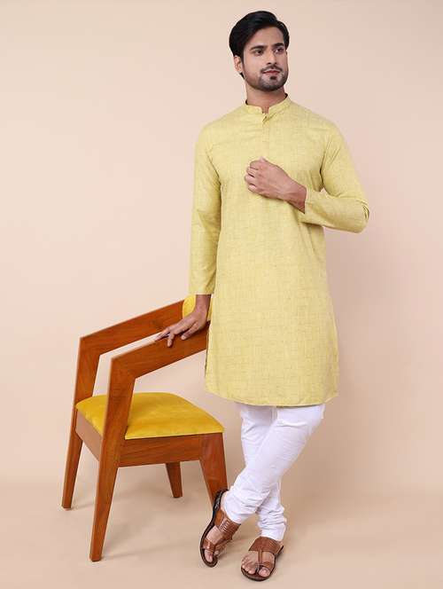 men self design kurta churidar ethnic wear set - 21533027 - Very Small Image - 1