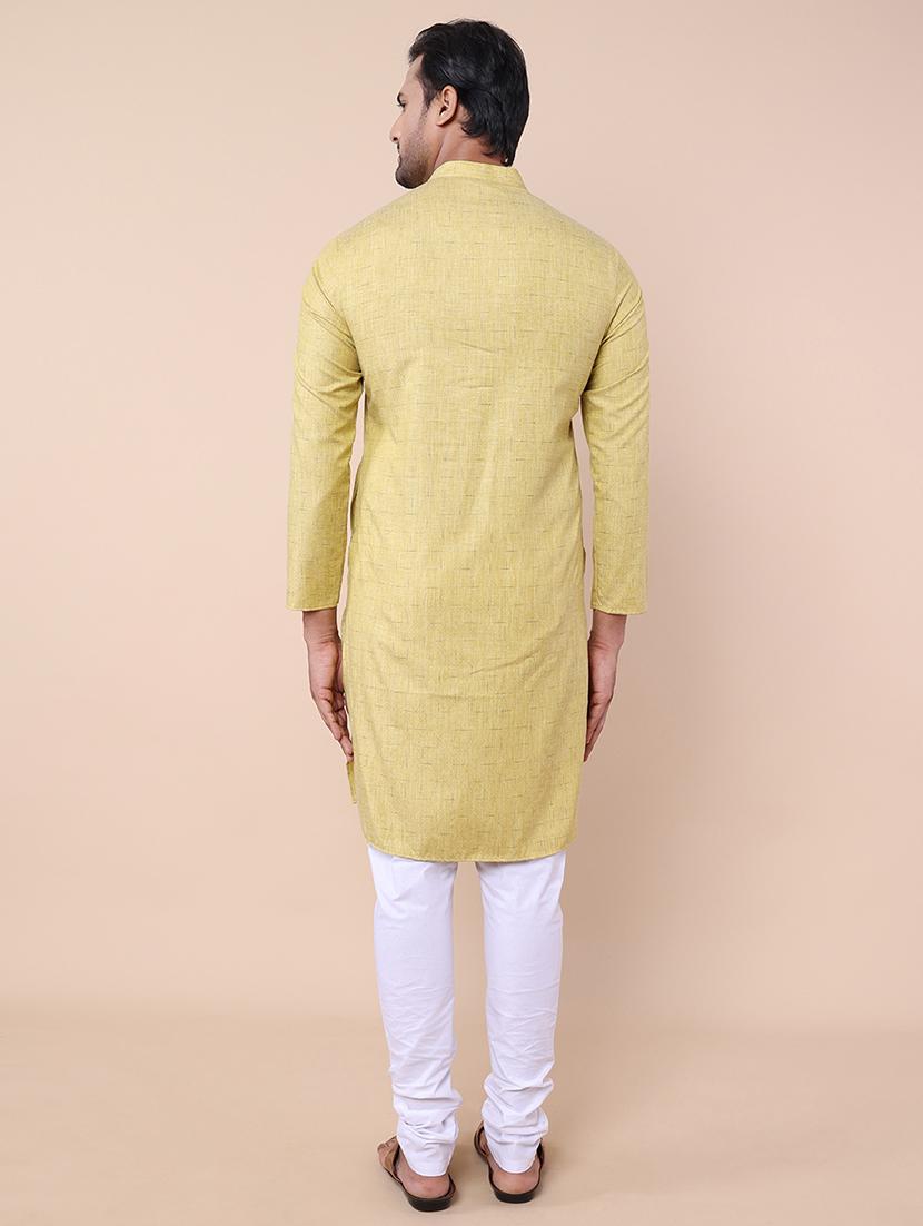 men self design kurta churidar ethnic wear set - 21533027 - Standard Image - 3