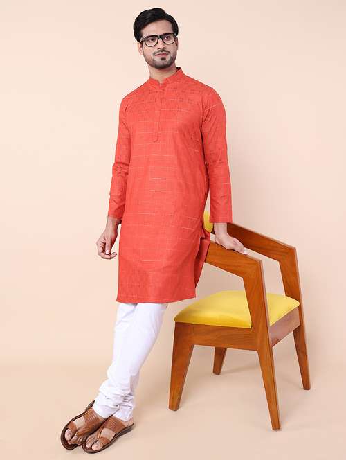 men self design kurta churidar ethnic wear set - 21533040 - Very Small Image - 1