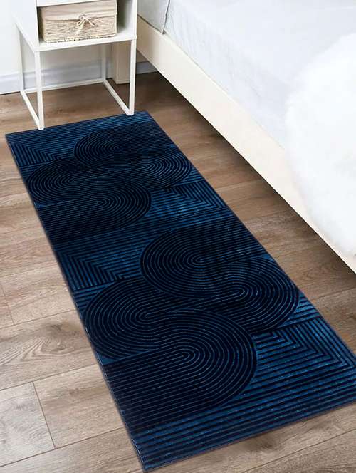 modefe 2x6 feet runner rug carpet blue geometric printed primium persian carpets for bedroom - 21533087 - Very Small Image - 1