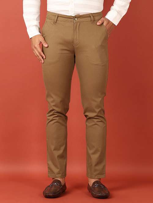men mid rise solid chinos - 21534009 - Very Small Image - 1