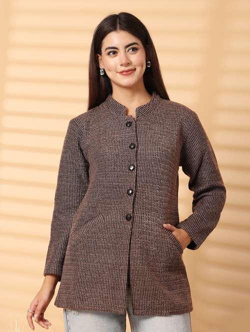 women self desined long sleeve cardigan - 21534485 - Very Small Image - 1