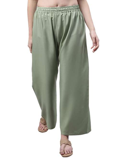 women solid relaxed fit palazzo - 21535614 - Very Small Image - 1