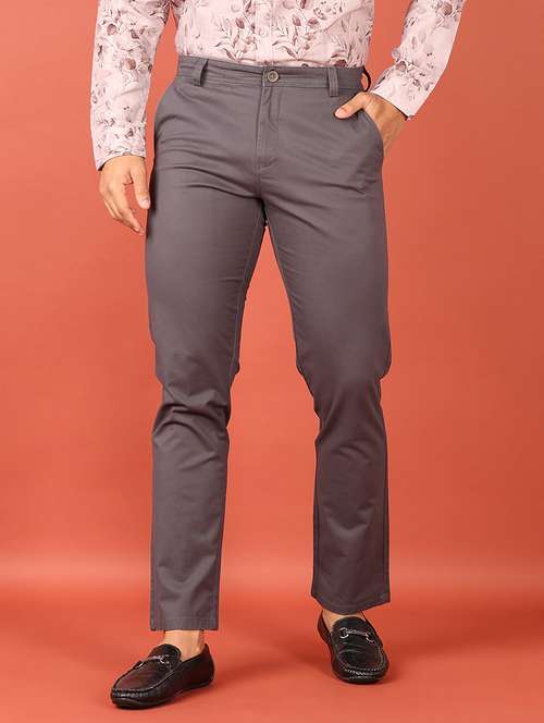 men solid slim fit chinos casual trouser - 21536645 - Very Small Image - 1