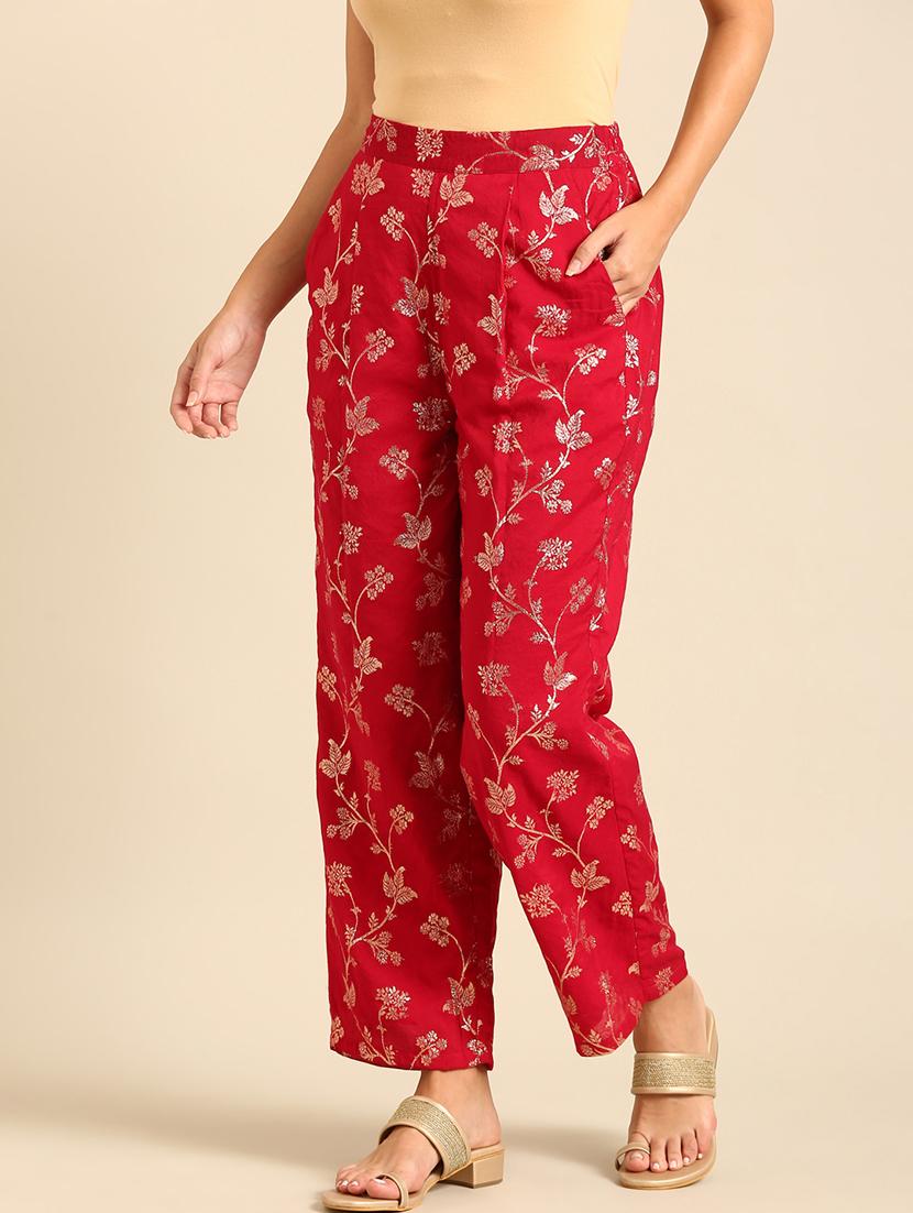 women floral printed wide leg trouser - 21539080 - Standard Image - 2