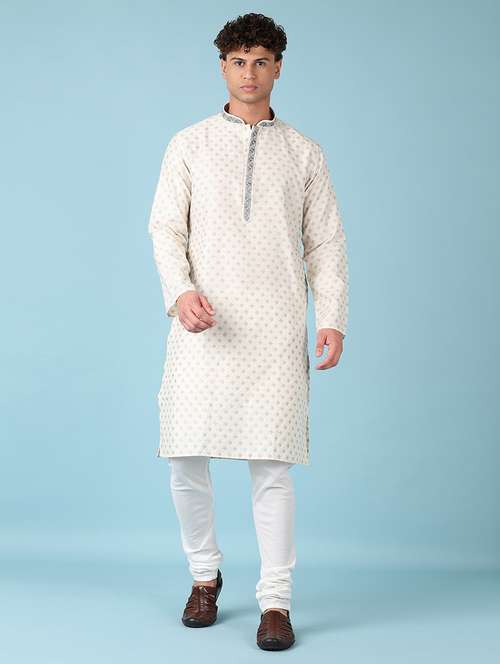men printed kurta churidar ethnic wear set - 21542551 - Very Small Image - 1
