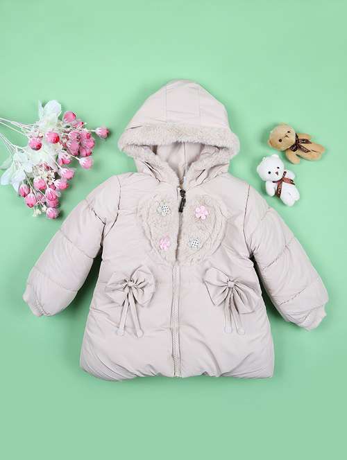 kids solid quilted hooded jacket - 21542581 - Very Small Image - 1