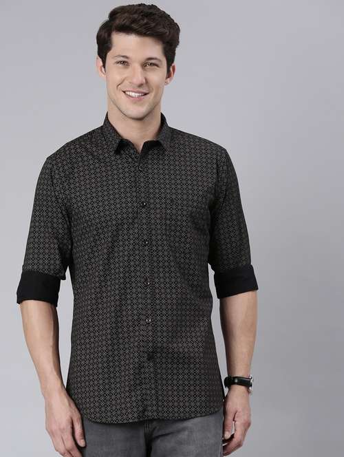 men printed long sleeve casual shirt - 21544768 - Very Small Image - 1