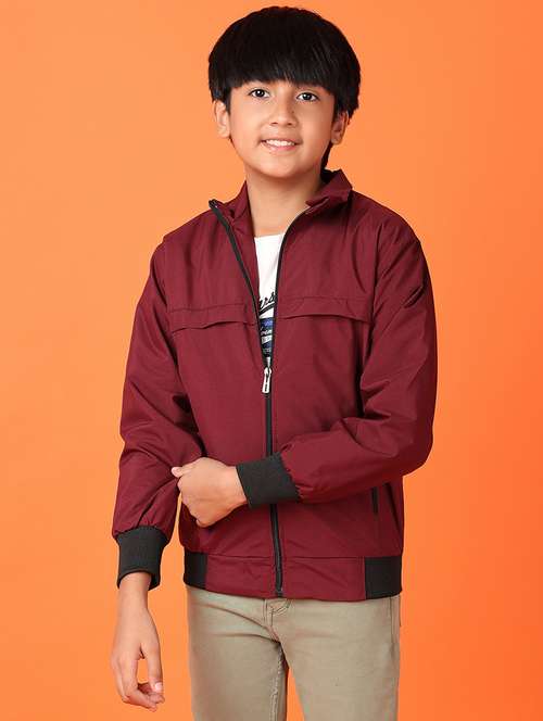 boys solid long sleeve regular jacket - 21545054 - Very Small Image - 1