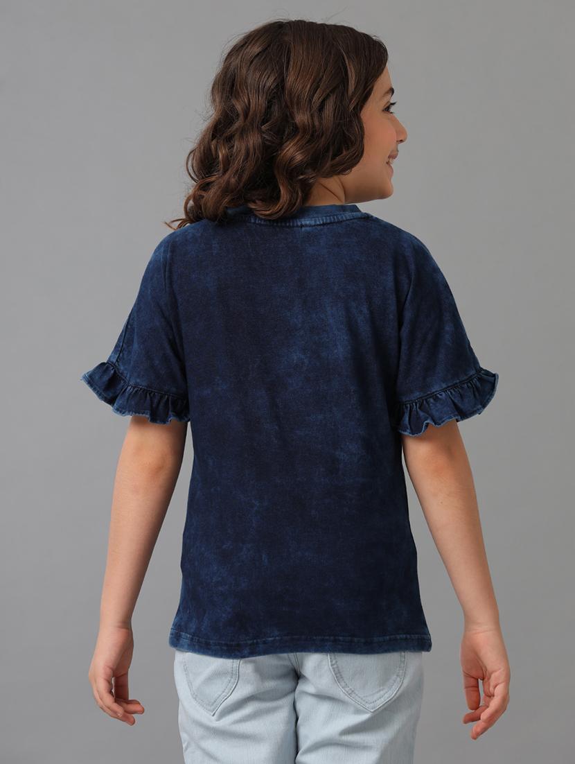 girls round neck graphic regular tee - 21549523 - Standard Image - 3
