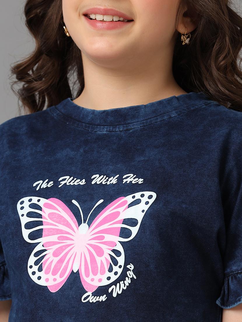 girls round neck graphic regular tee - 21549523 - Standard Image - 5